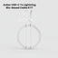 White Anker USB-C to Lightning bio-based cable 6 feet long, coiled with a white loop clip, on a white background with black text overlay at the top.
