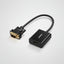 UGREEN HDMI to VGA cable adapter with a black plastic housing, a black cable, and a gold-plated VGA connector on a white background.