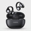 Black Ugreen wireless earbuds with charging case on a light gray background