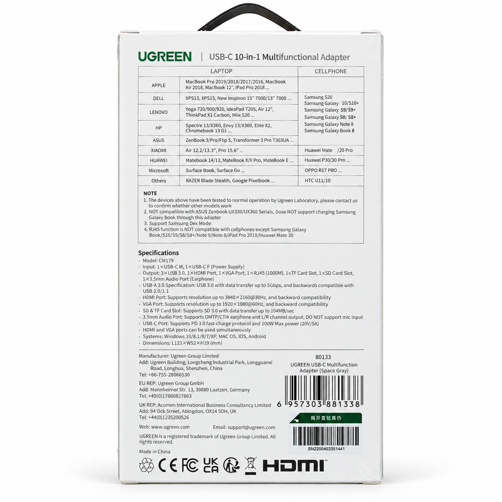 UGREEN 10-in-1 USB-C Multifunctional Docking Station Adapter