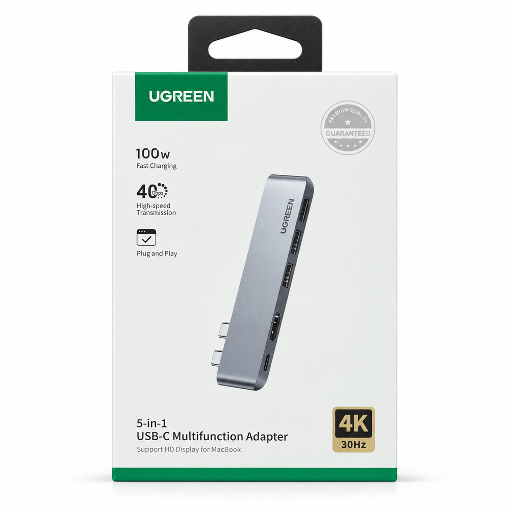 UGREEN 5-in-1 Dual USB-C Multifunction Adapter for MacBook Pro & Air