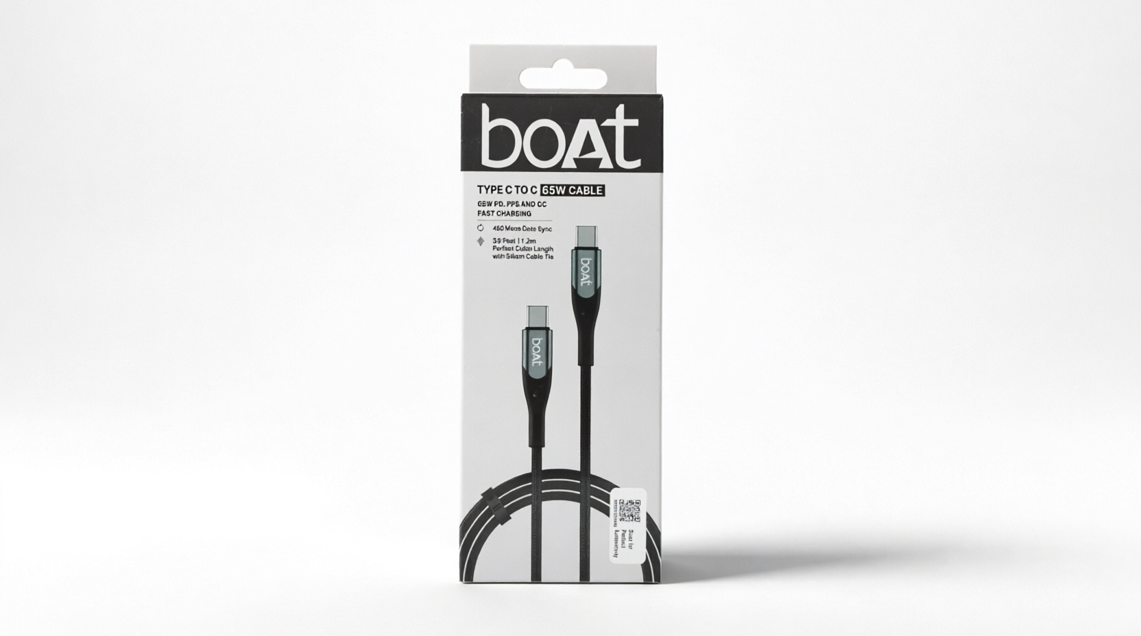 boAt USB-C to USB-C Fast Charging Cable 65W 1.2m - Black صورة ثانوية