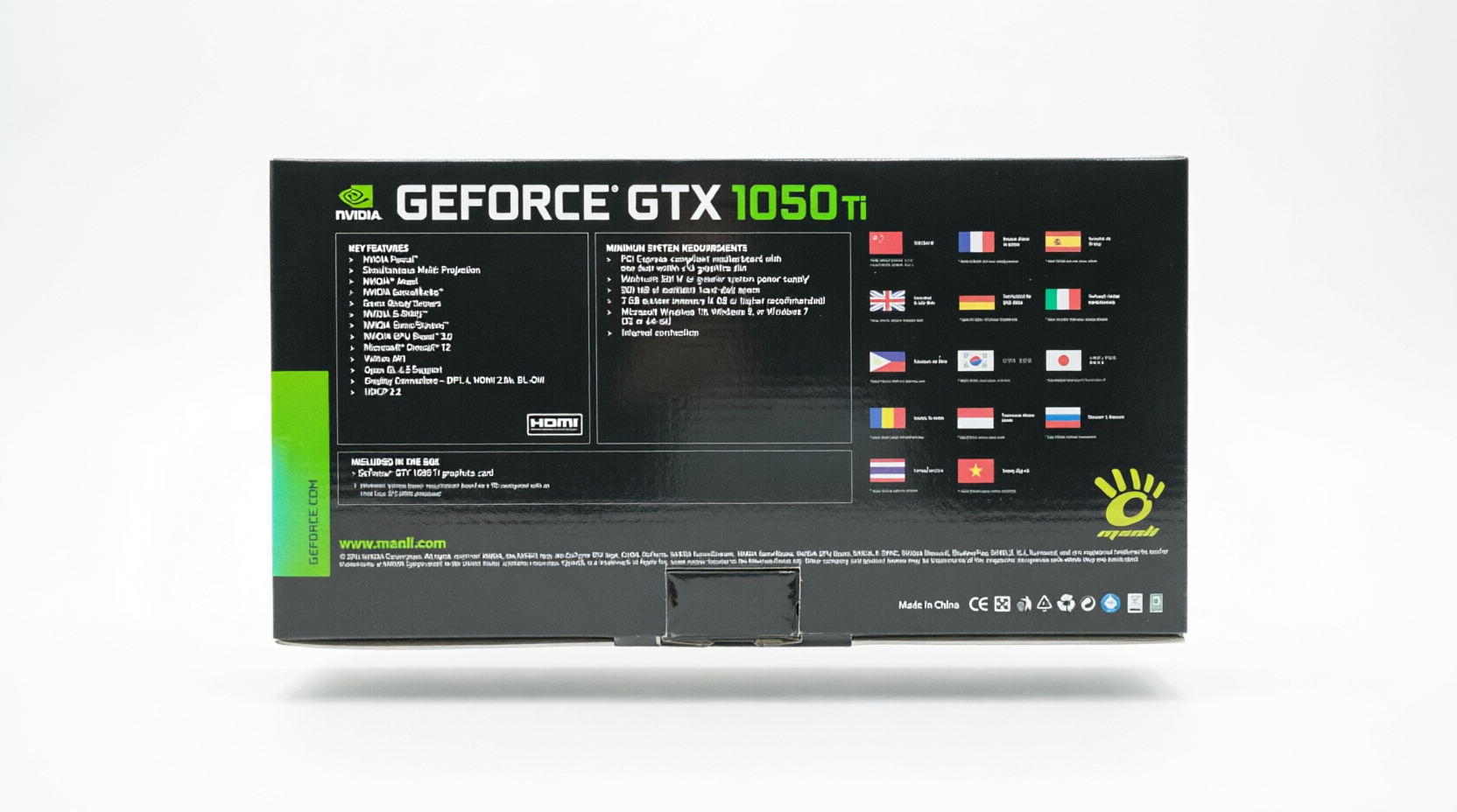 Manli GeForce GTX 1050 Ti 4GB GDDR5 Graphics Card صورة ثانوية