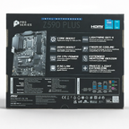 The back of the MSI Z590 PLUS LGA1200 motherboard retail packaging box, displayed on a clean white background.