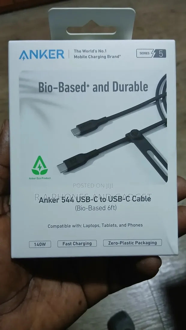ANKER USB C TO C CABLE ~ (140W-6FT-BLACK)-544 صورة ثانوية