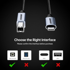 BENFEI USB C TO USB B PRINTER CABLE - 6.6FT/2M