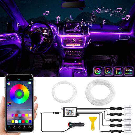 Govee RGBIC Interior Car LED Strip Lights with Bluetooth App Control