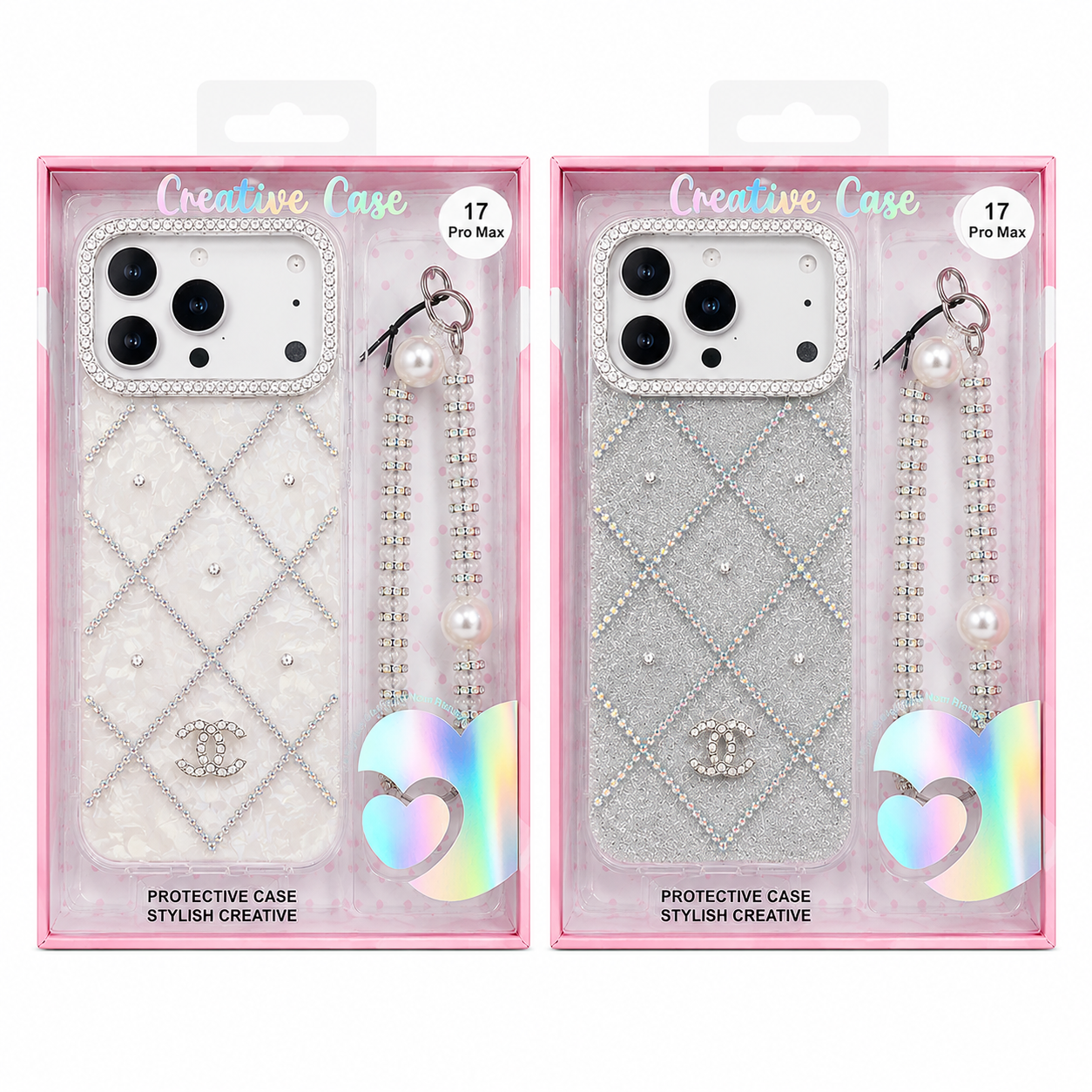 iP 17 Pro Max Ladies Cover With Stone and Lanyard Main image