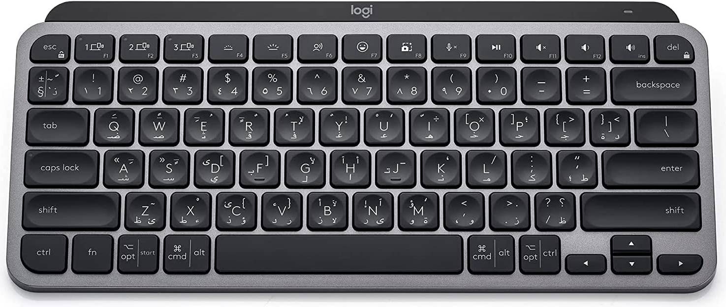 LOGITECH MX KEYS MINI MINIMALIST WIRELESS ILLUMINATED KEYBOARD, BLUETOOTH, ENG/ARB, GRAPHITE