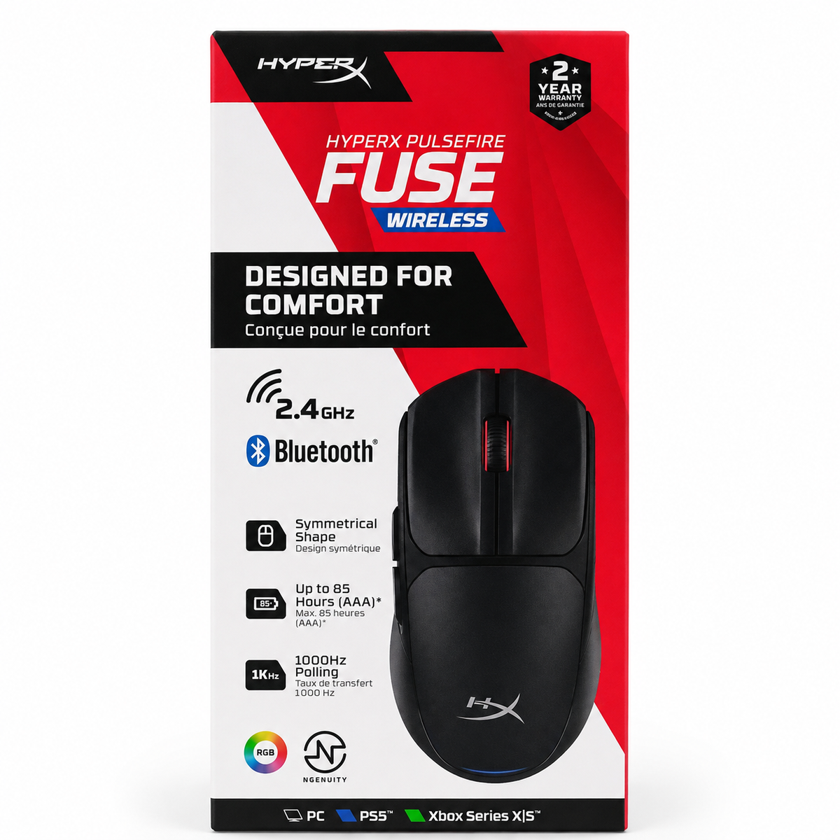 HyperX Pulsefire Fuse Wireless Gaming Mouse - Black