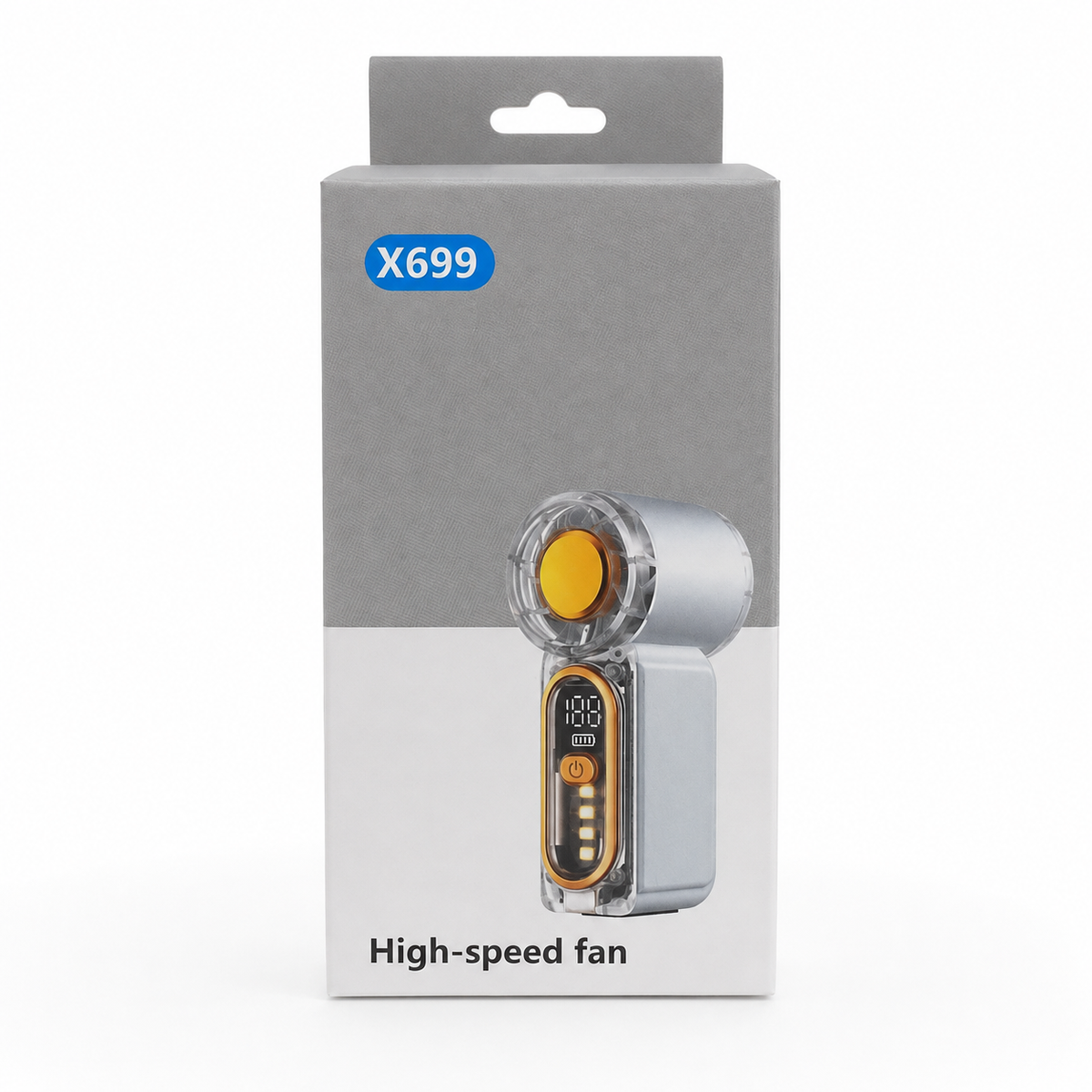 X699 Rechargeable High-Speed Portable Fan with Digital Display الصورة الرئيسية