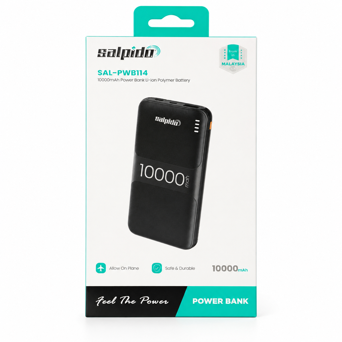 Salpido SAL-PWB114 10000mAh Power Bank - Black الصورة الرئيسية