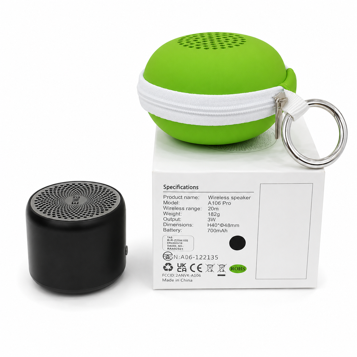 EWA A106 Pro Mini Bluetooth Speaker - Black الصورة الرئيسية