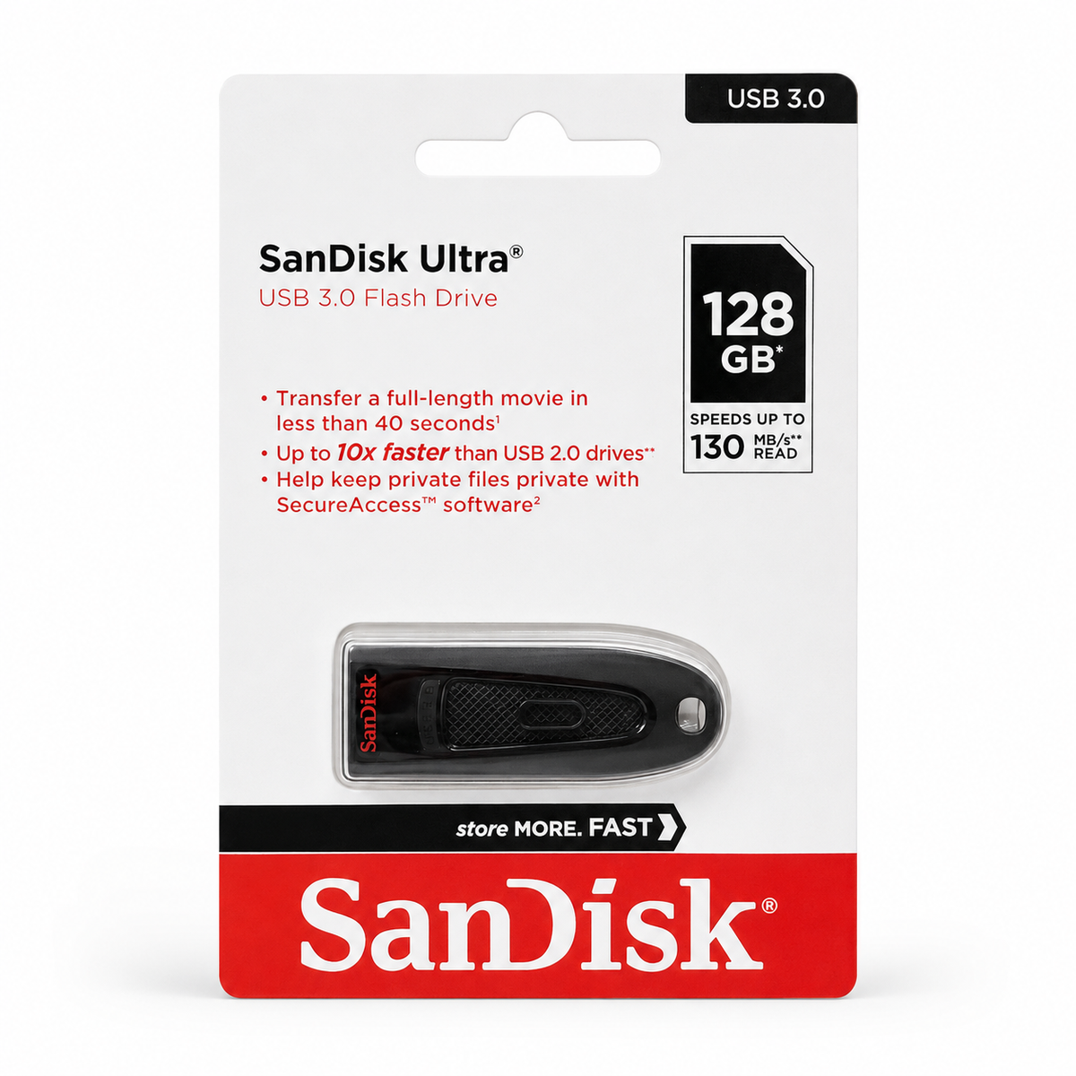 SanDisk Ultra USB 3.0 Flash Drive 128GB الصورة الرئيسية