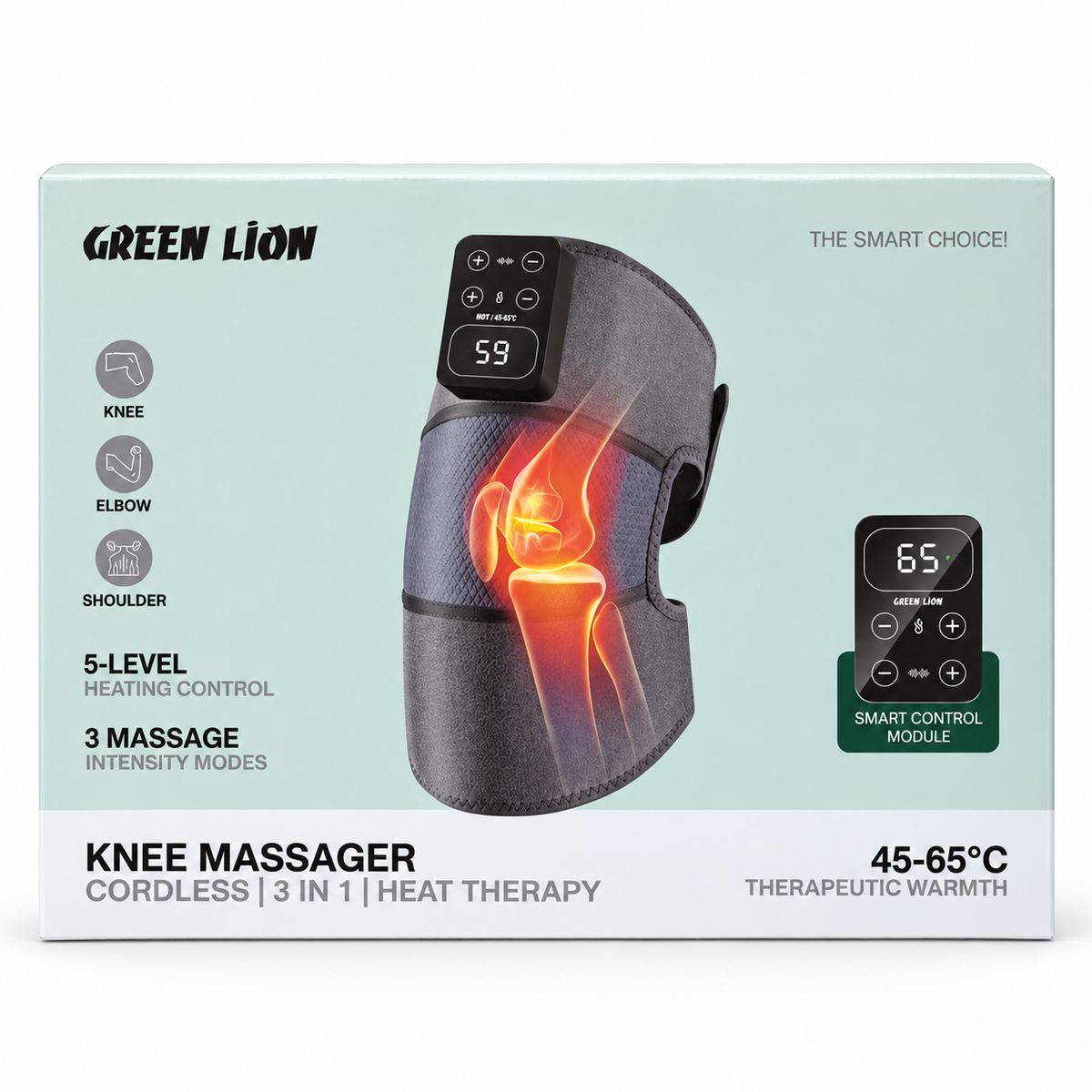 Green Lion Cordless 3-in-1 Heated Knee, Shoulder & Elbow Joint Massager