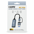 HDMI 4K 30Hz to USB-C & USB-A Portable Video Capture Adapter