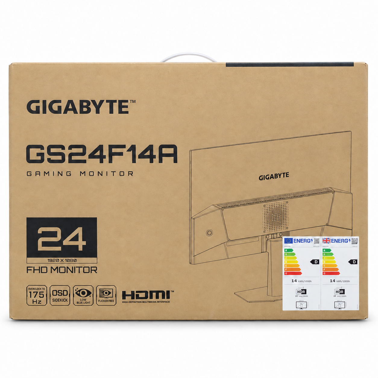 GIGABYTE GS24F14A 24" FHD 1920x1080 175Hz SuperSpeed IPS Gaming Monitor Secondary image