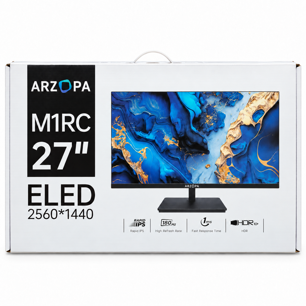 ARZOPA M1RC 27" QHD 2560x1440 180Hz 1ms Rapid IPS ELED Gaming Monitor