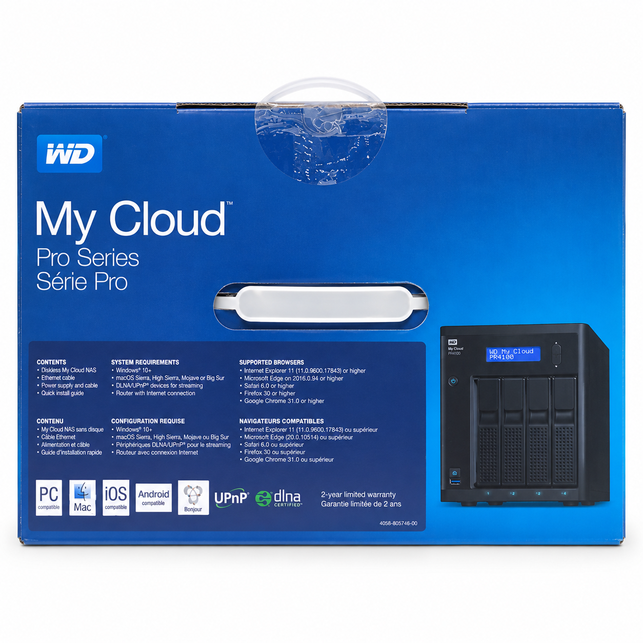 Western Digital WD My Cloud Pro Series PR4100 4-Bay Diskless Network Attached Storage (NAS) صورة ثانوية