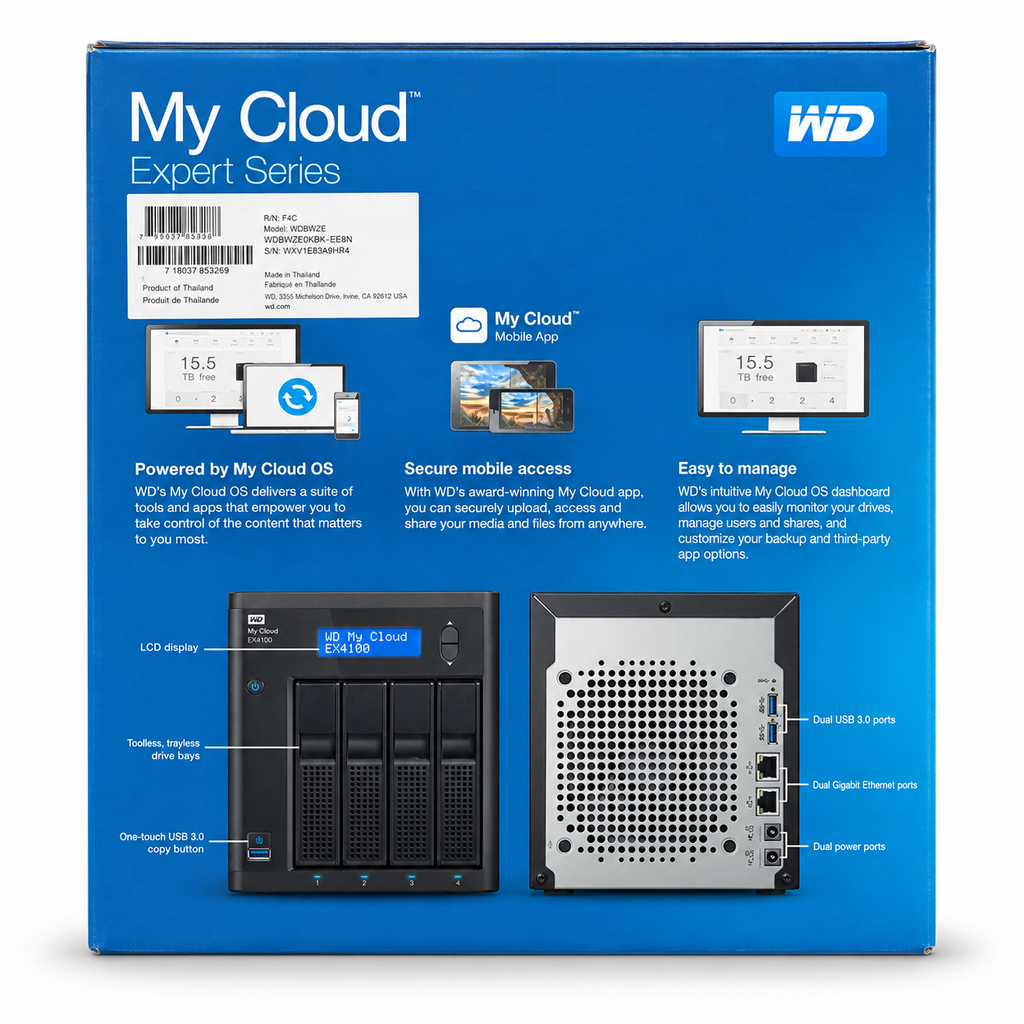 Western Digital WD My Cloud Expert Series EX4100 8TB 4-Bay Network Attached Storage (NAS)