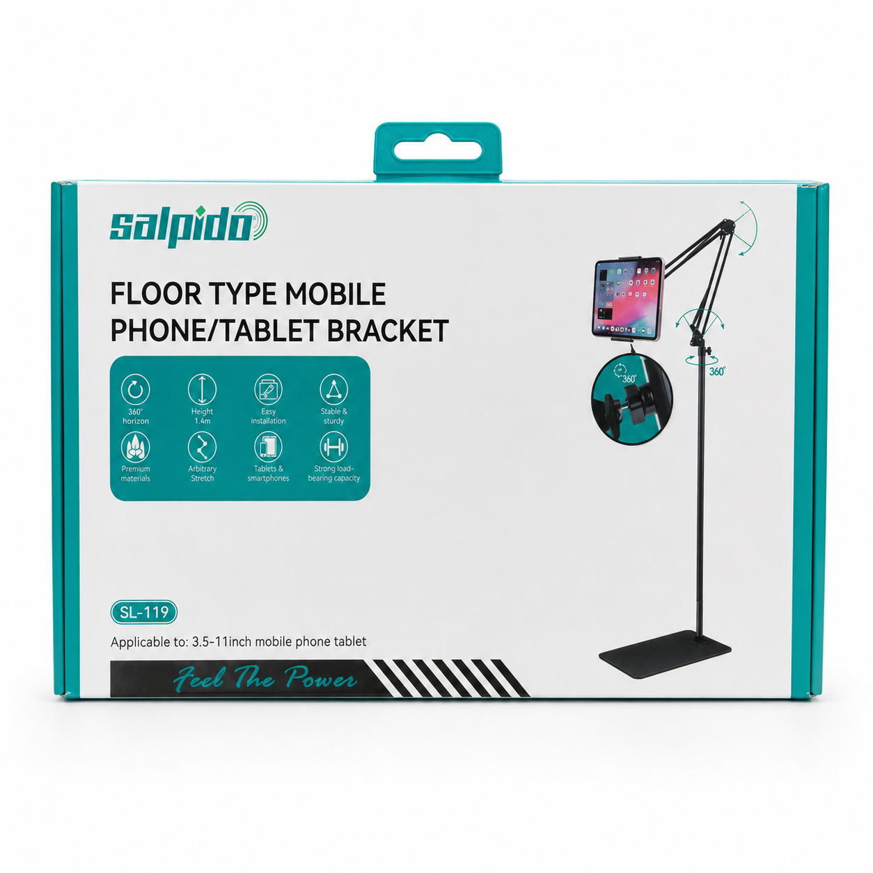 Salpido SL-119 Floor Phone & Tablet Stand - Black صورة ثانوية
