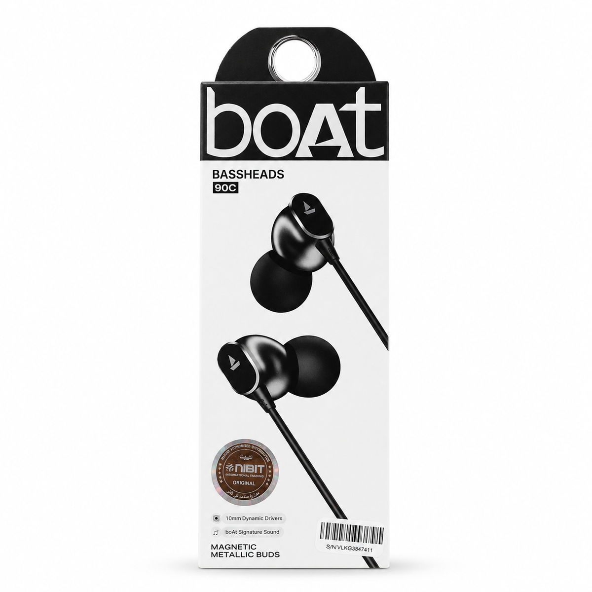 boAt Bassheads 90C USB-C Wired Earphones - Black الصورة الرئيسية