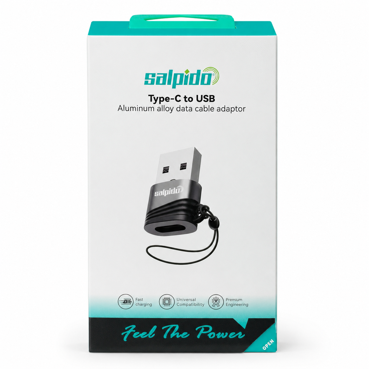 Salpido SDC207 USB-A Male to USB-C Female Adapter - Gray الصورة الرئيسية