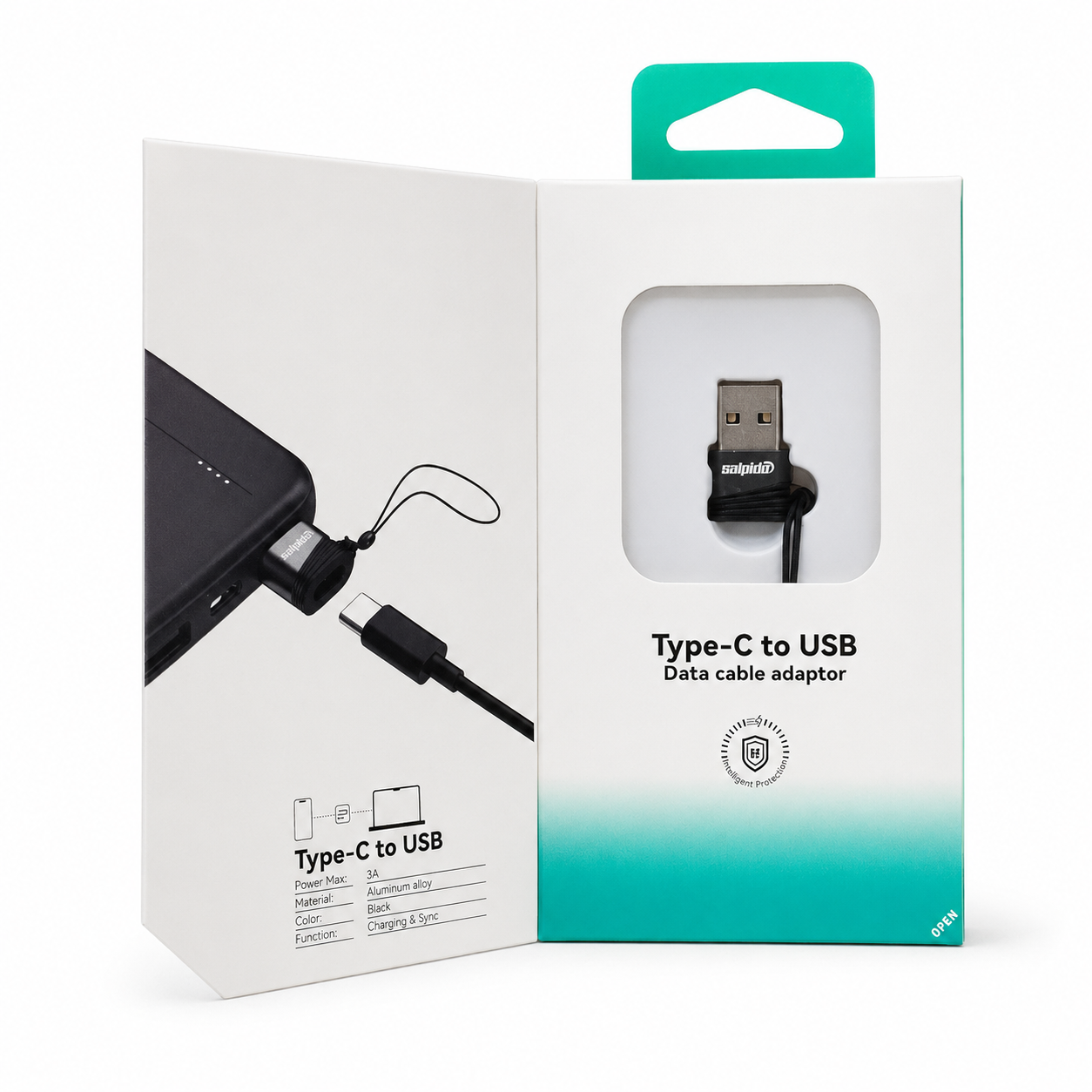 Salpido SDC207 USB-A Male to USB-C Female Adapter - Gray صورة ثانوية