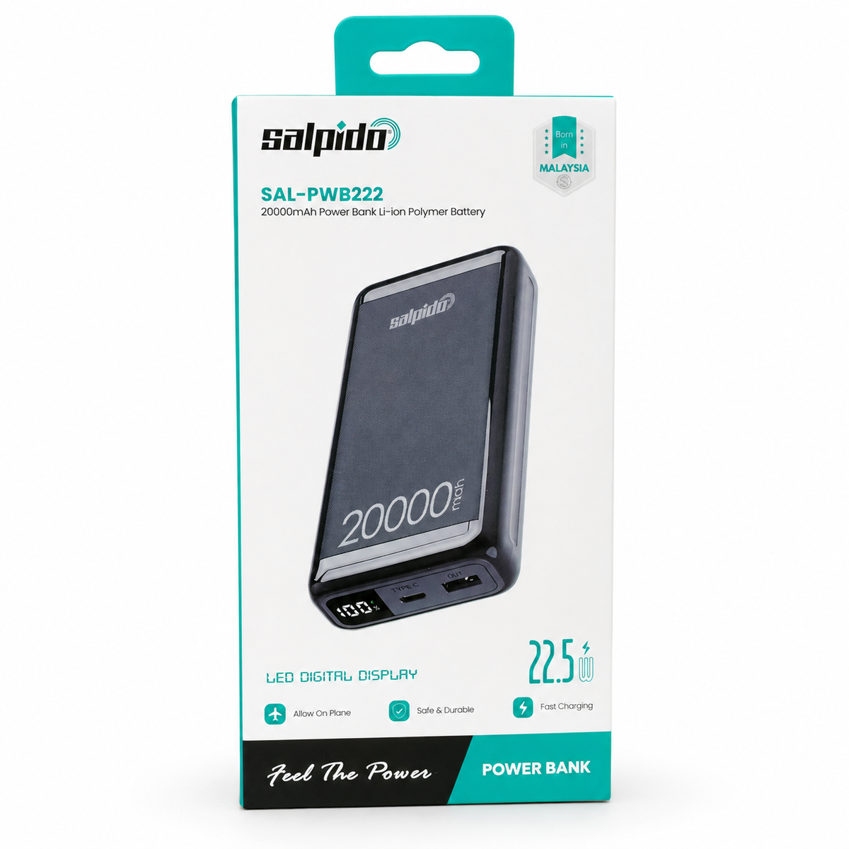 Salpido SAL-PWB222 20000mAh 22.5W Power Bank - Black الصورة الرئيسية