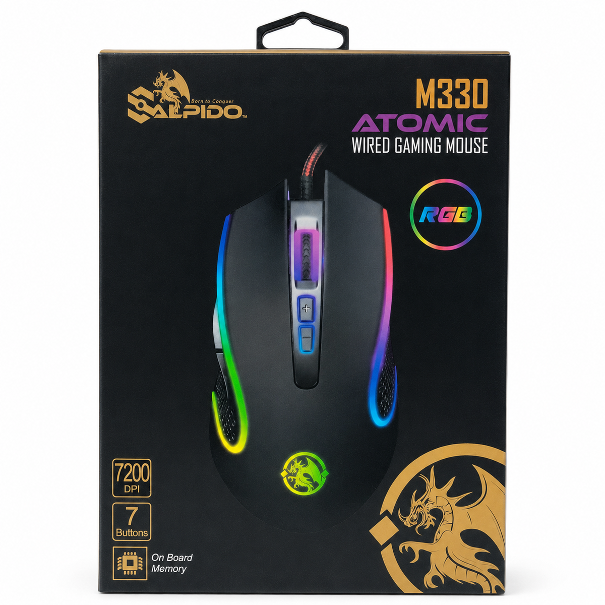 Salpido M330 Atomic Wired RGB Gaming Mouse - Black الصورة الرئيسية