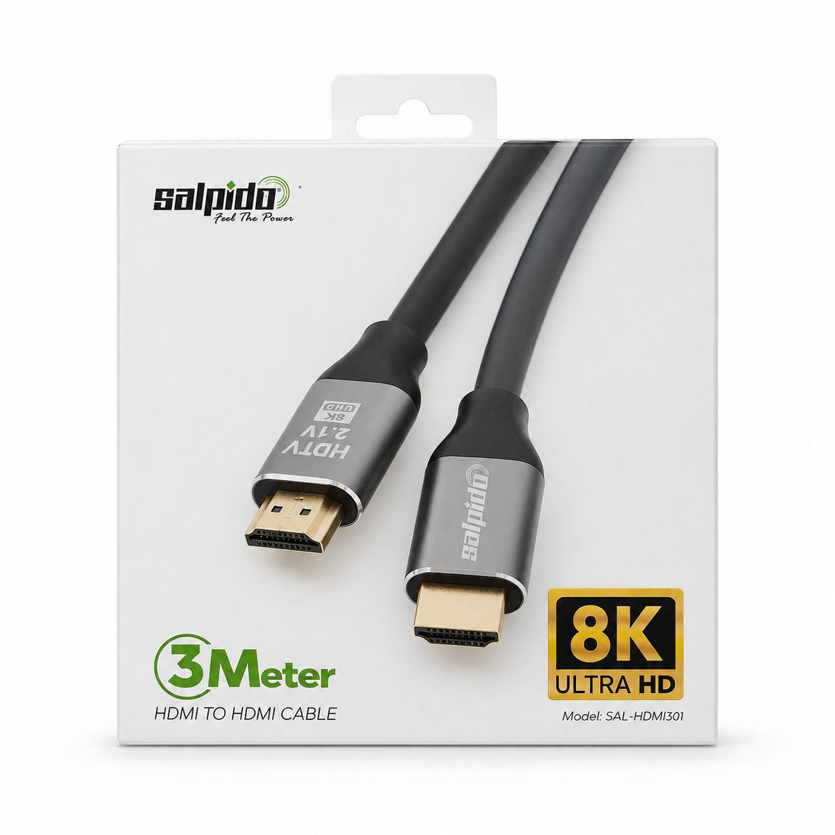Salpido SAL-HDMI301 HDMI 2.1 8K Cable 3m - Black الصورة الرئيسية