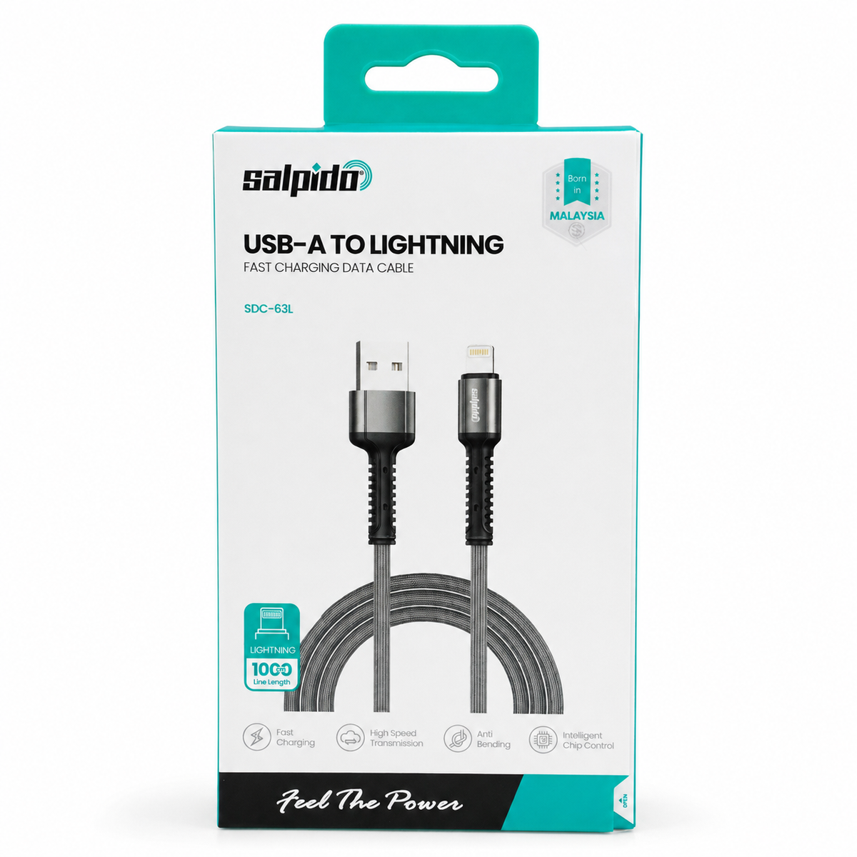 Salpido SDC-63L USB-A to Lightning Fast Charging Data Cable 1m - Black الصورة الرئيسية