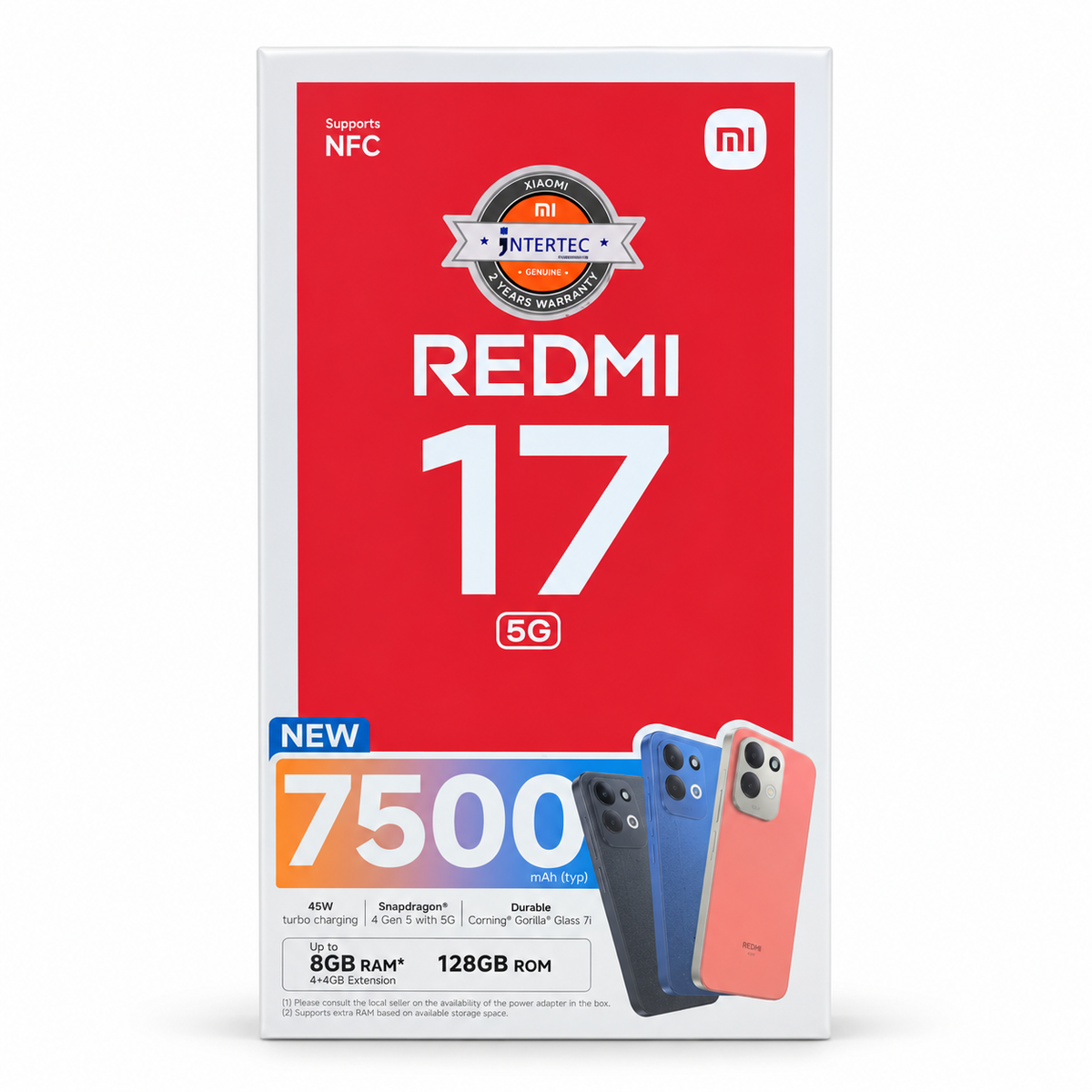 Xiaomi Redmi 17 5G Smartphone (128GB ROM / 8(4+4)GB RAM