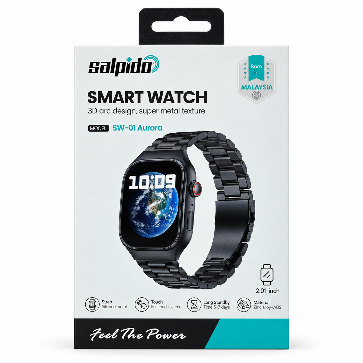 Salpido SW-01 Aurora Smart Watch with 3D Arc Design & Metal Texture الصورة الرئيسية