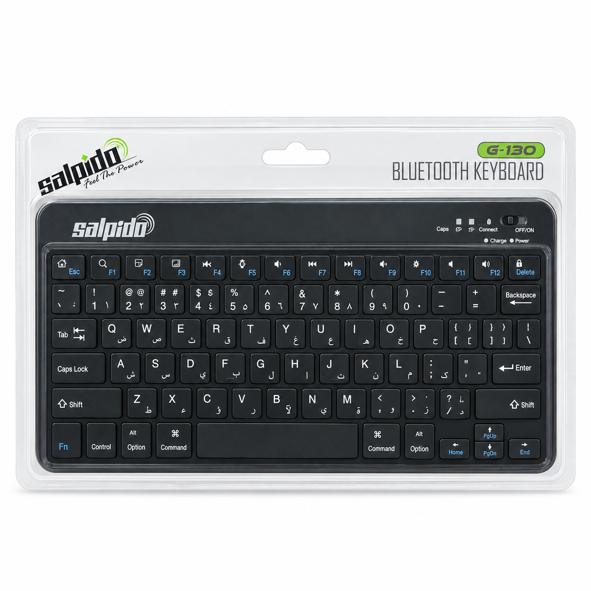 Salpido G-130 Ultra-Slim Wireless Bluetooth Keyboard (Arabic & English)