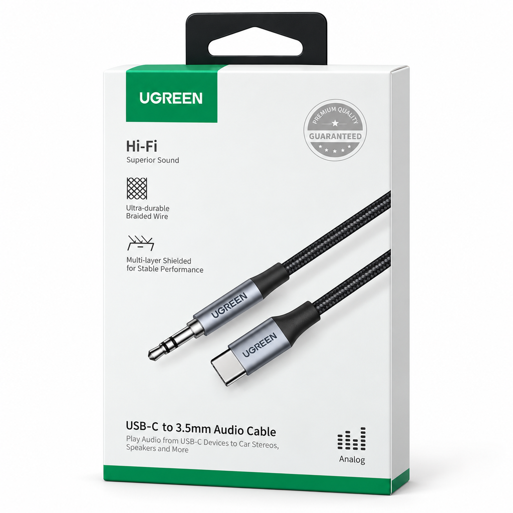 UGREEN USB-C-M to 3.5mm M Hi-Fi Audio AUX Cable