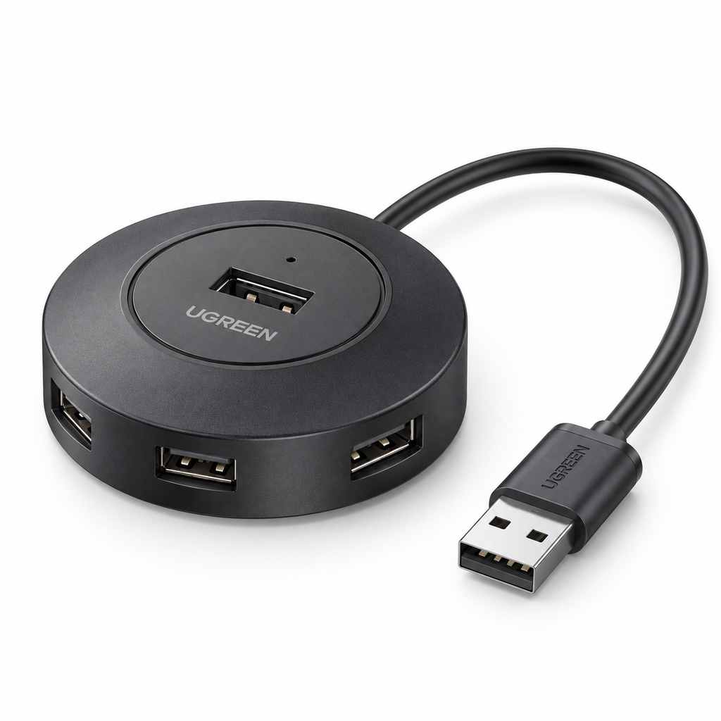 UGREEN 4-Port USB 2.0 High-Speed Round Desktop Hub (480Mbps)