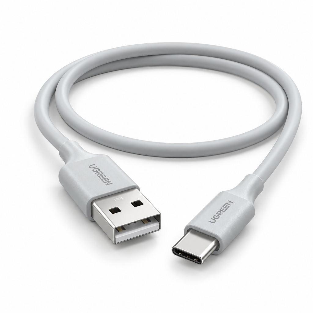 UGREEN US287 2M USB-A-M to USB-C-M 3A Fast Charging & Data Cable - White (60123)