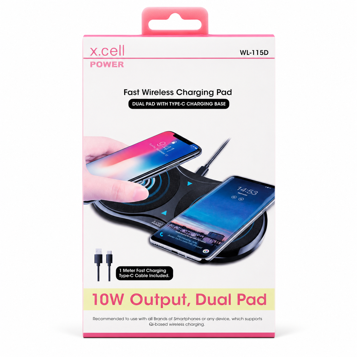 Xcell WL-115D Dual Wireless Charging Pad - Black الصورة الرئيسية