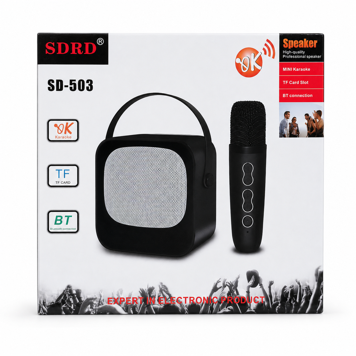 SDRD SD-503 Mini Karaoke Speaker with Wireless Microphone الصورة الرئيسية