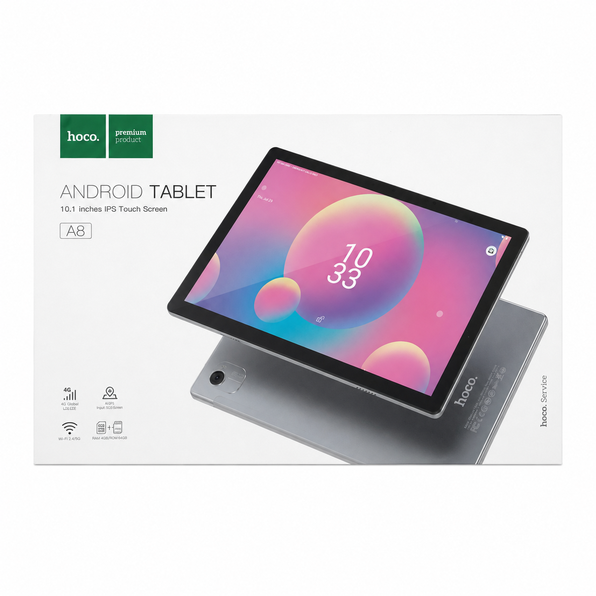 HOCO A8 10.1-inch 4G Android Tablet 6GB/128GB - Gray