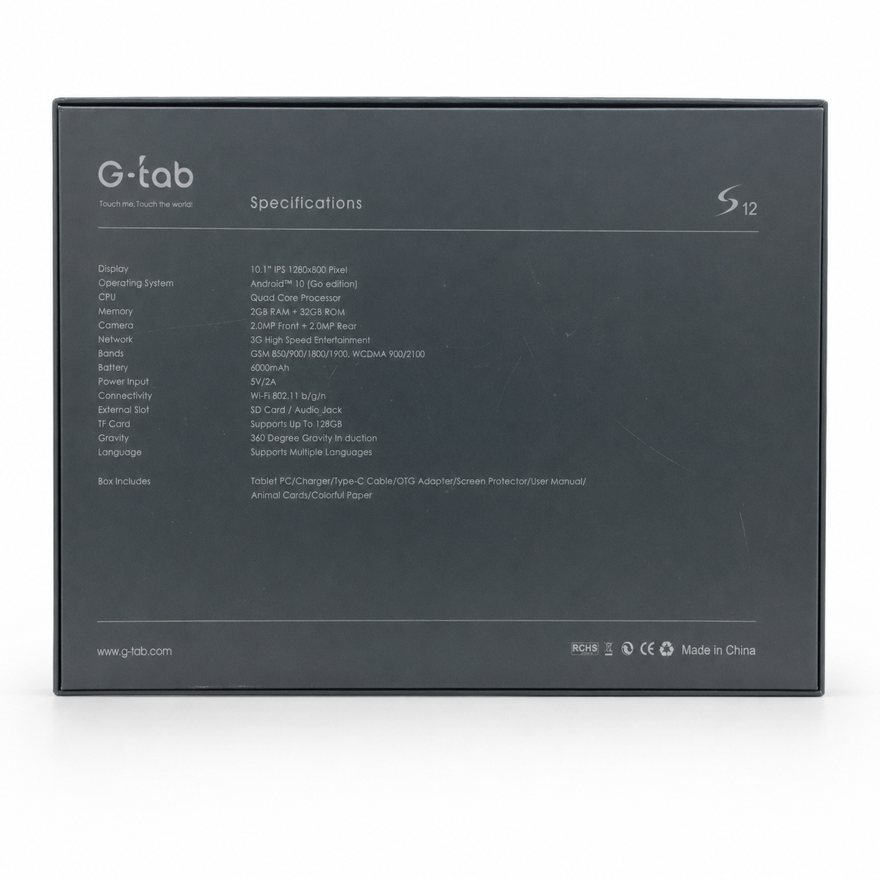 G-Tab S12 10.1-inch 3G Tablet 2GB/32GB - Gray صورة ثانوية