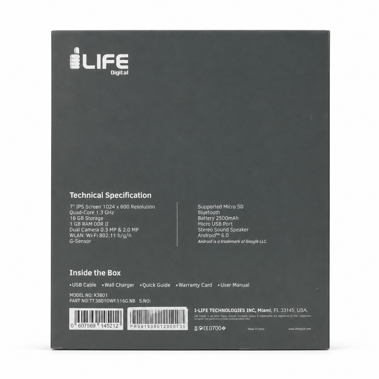 i-Life K3801 7-inch Wi-Fi Tablet 1GB/16GB - Black Secondary image
