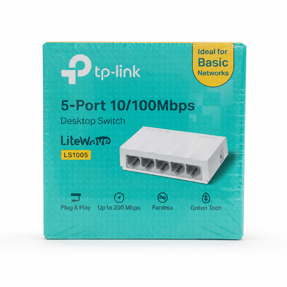 TP-Link LS1005 5-Port 10/100Mbps Desktop Switch - White الصورة الرئيسية