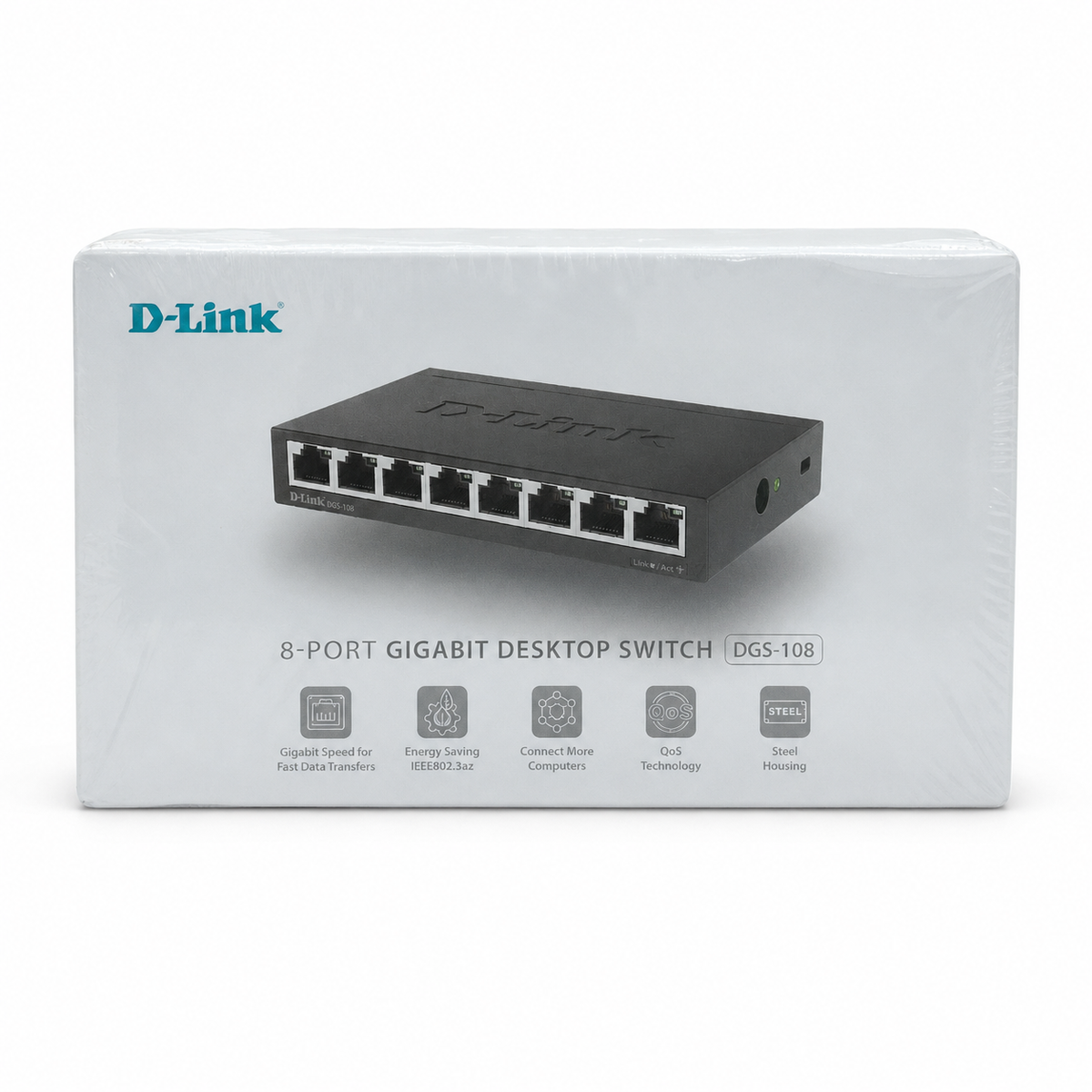 D-Link DGS-108 8-Port Gigabit Unmanaged Desktop Switch - Black