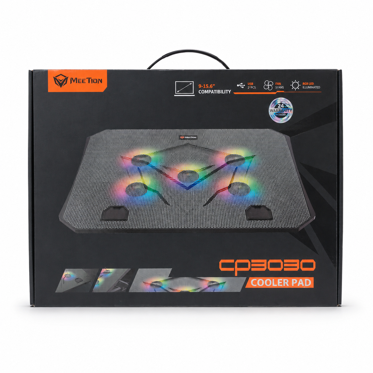 Meetion CP3030 RGB Laptop Cooling Pad - Black الصورة الرئيسية
