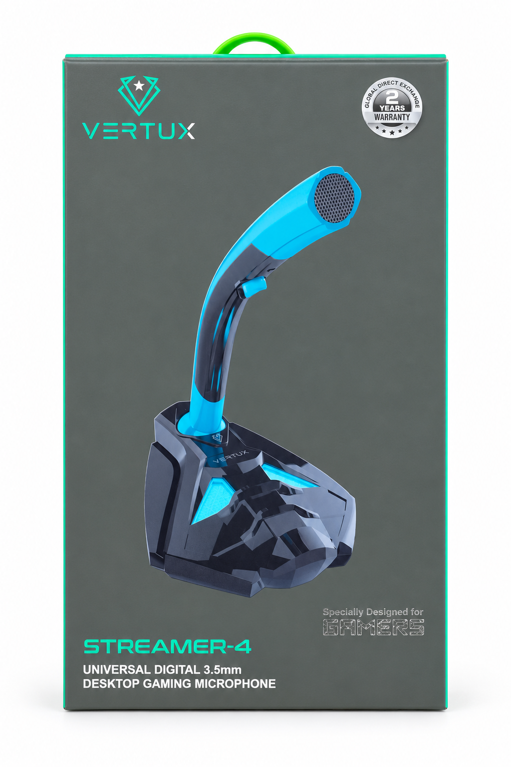Vertux Streamer-4 Universal 3.5mm Desktop Gaming Microphone الصورة الرئيسية