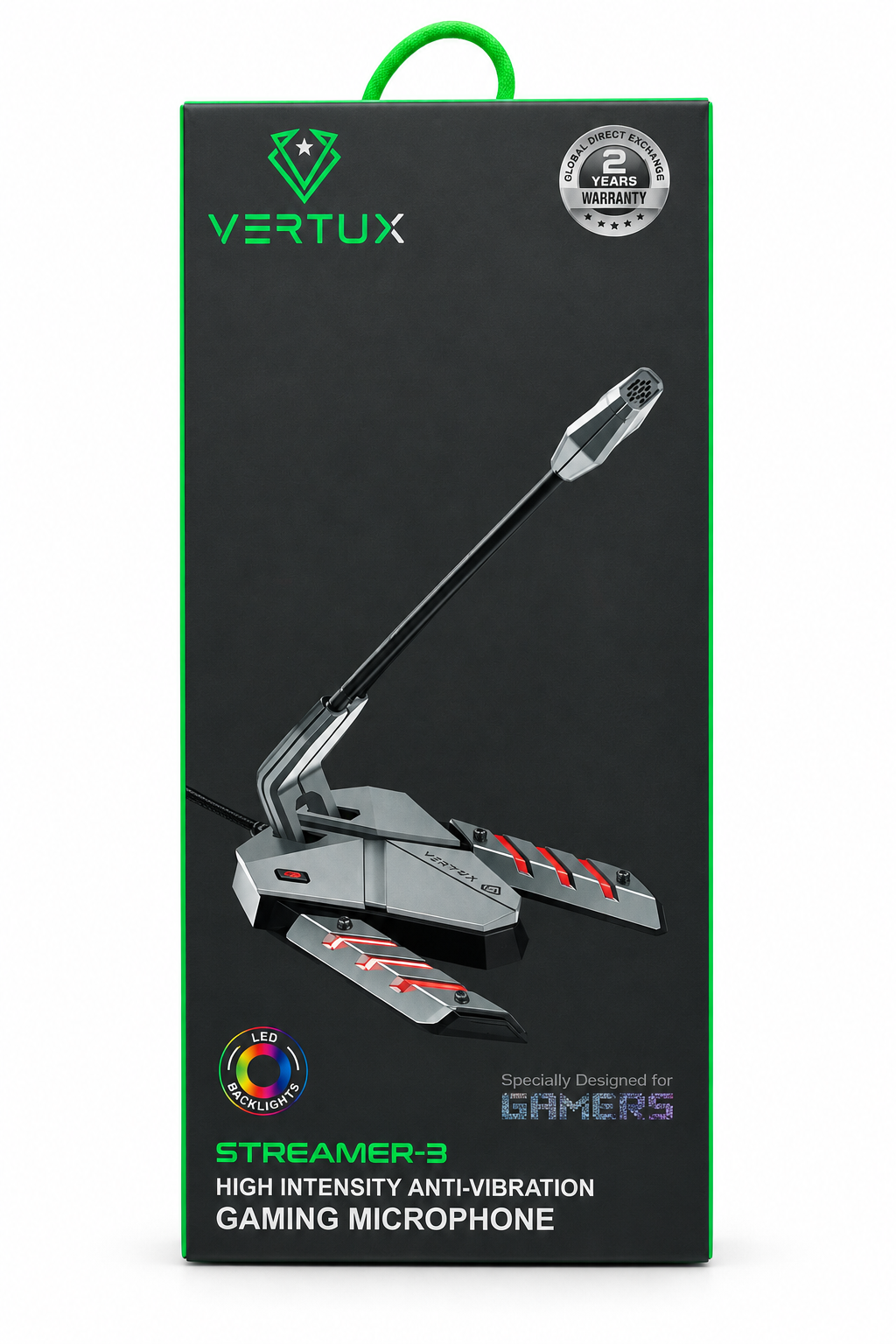 Vertux Streamer-3 High Intensity Anti-Vibration Gaming Microphone