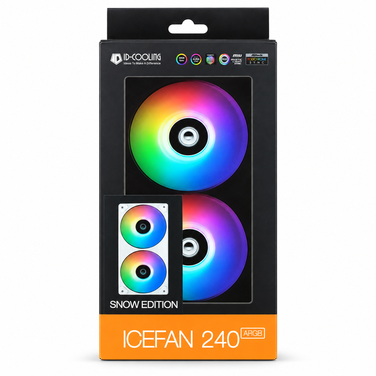 ID-COOLING ICEFAN 240 ARGB Dual 120mm Integrated Case Fan - Snow Edition