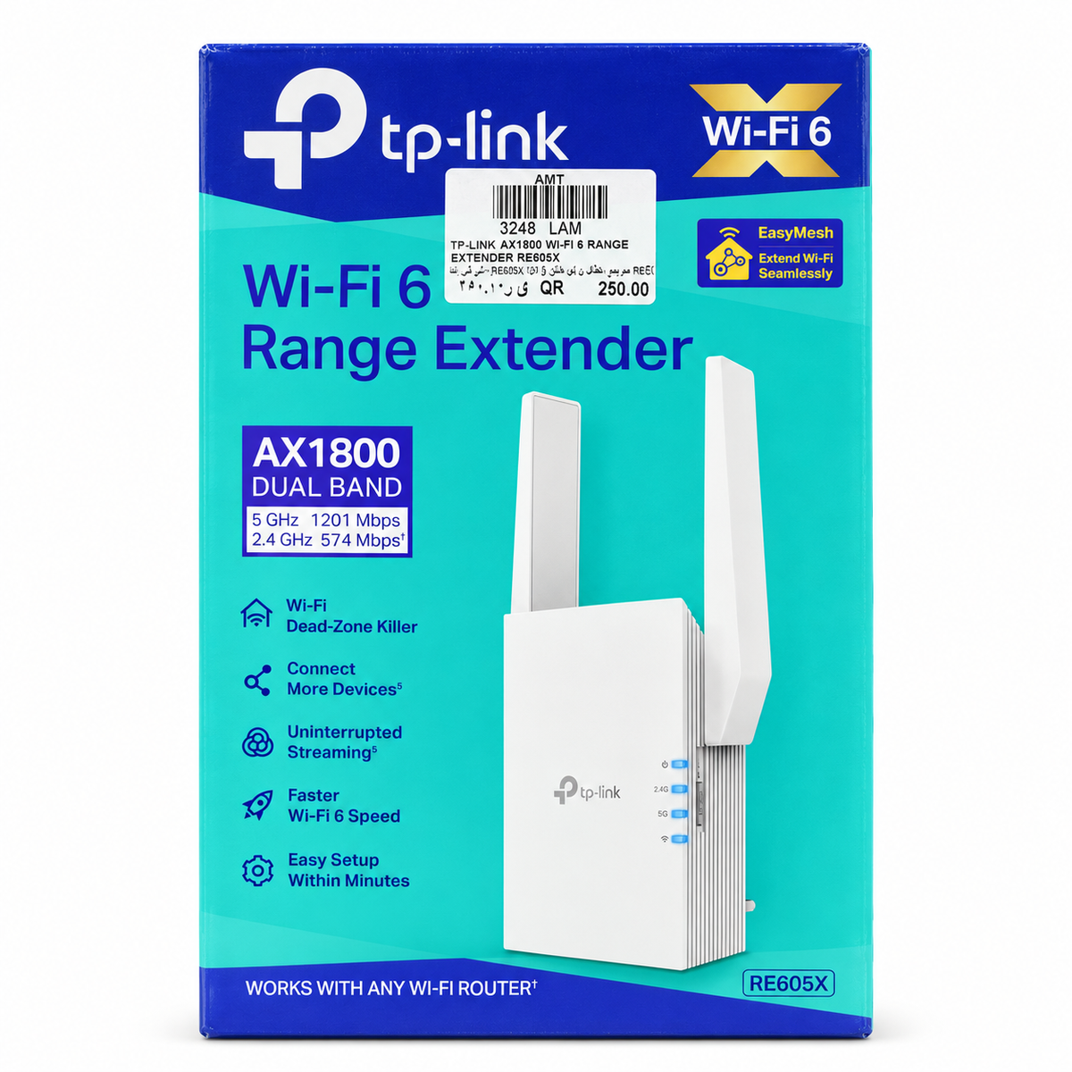 TP-Link RE605X AX1800 Wi-Fi 6 Range Extender